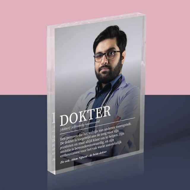 Foto En Handtekening: Dokter Definitie - Acryl Blok
