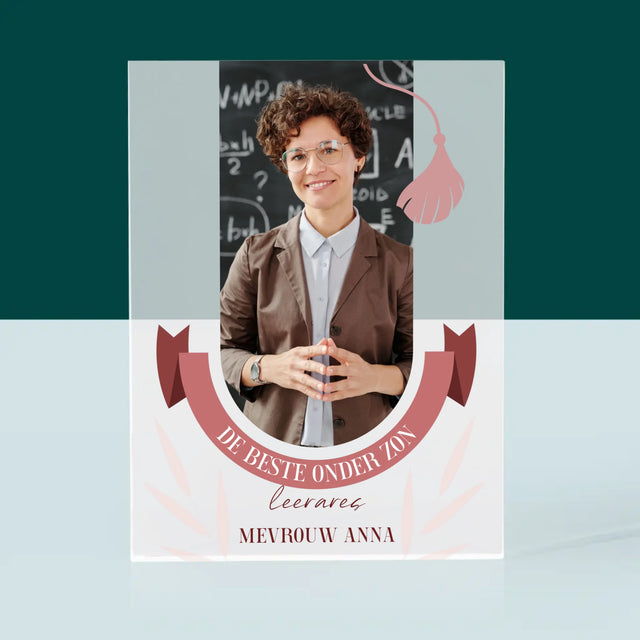 Foto En Handtekening: De Beste Leerares Onder Zon - Acryl Blok