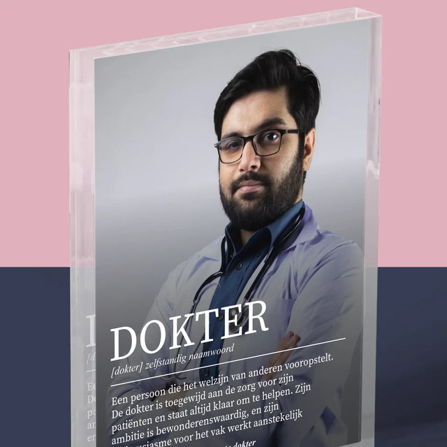 Foto En Handtekening: Dokter Definitie - Acryl Blok