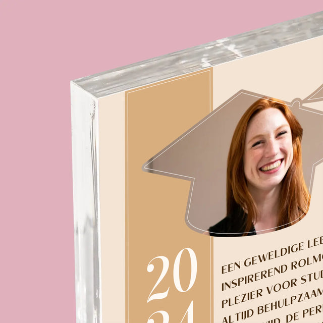 Foto En Handtekening: Diploma Voor De Leerkracht - Acryl Blok