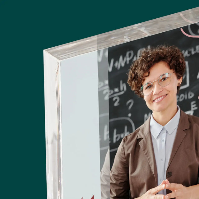 Foto En Handtekening: De Beste Leerares Onder Zon - Acryl Blok