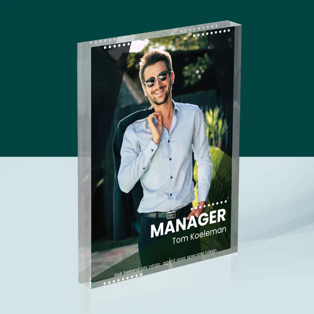Foto En Handtekening: Menager - Acryl Blok