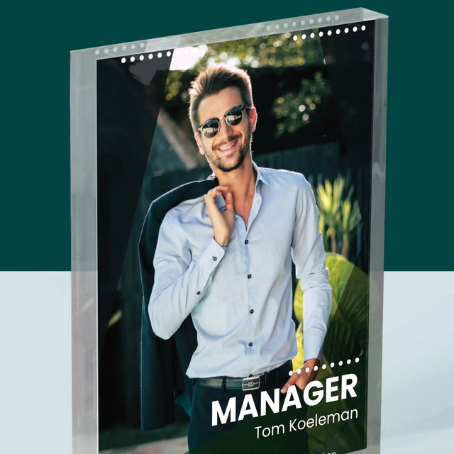 Foto En Handtekening: Menager - Acryl Blok