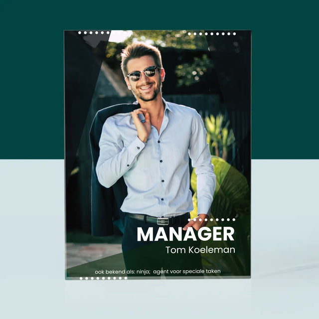 Foto En Handtekening: Menager - Acryl Blok