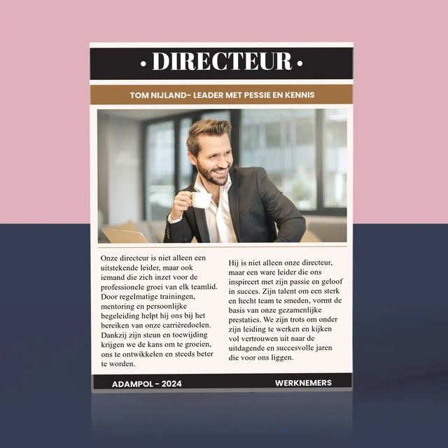 Omslag Van Tijdschrift: Directeur - Acryl Blok