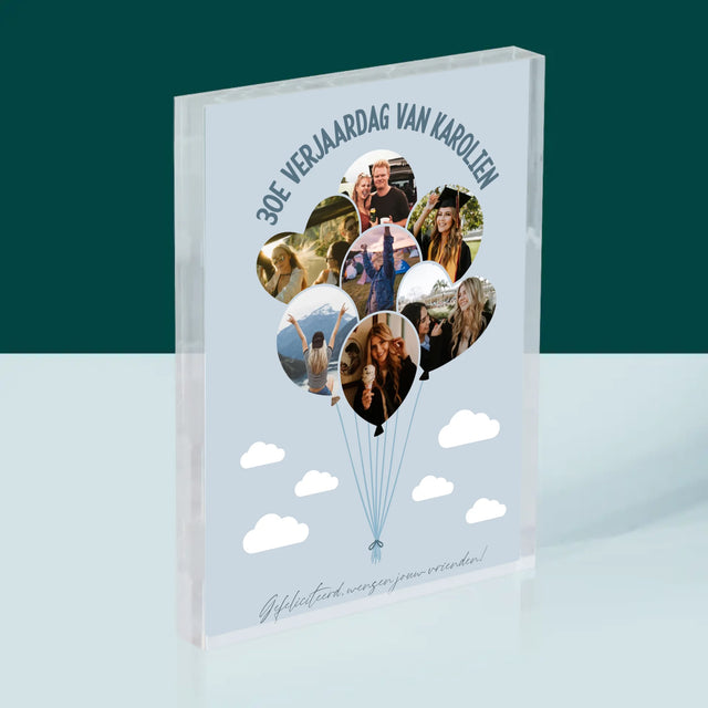 Vorm Van Foto'S: 30E Verjaardag Balonnen - Acryl Blok
