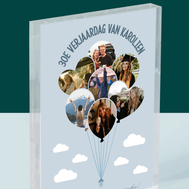 Vorm Van Foto'S: 30E Verjaardag Balonnen - Acryl Blok