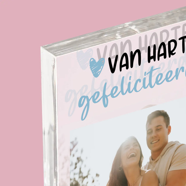 Foto En Handtekening: Wensen Voor Mannendag - Acryl Blok