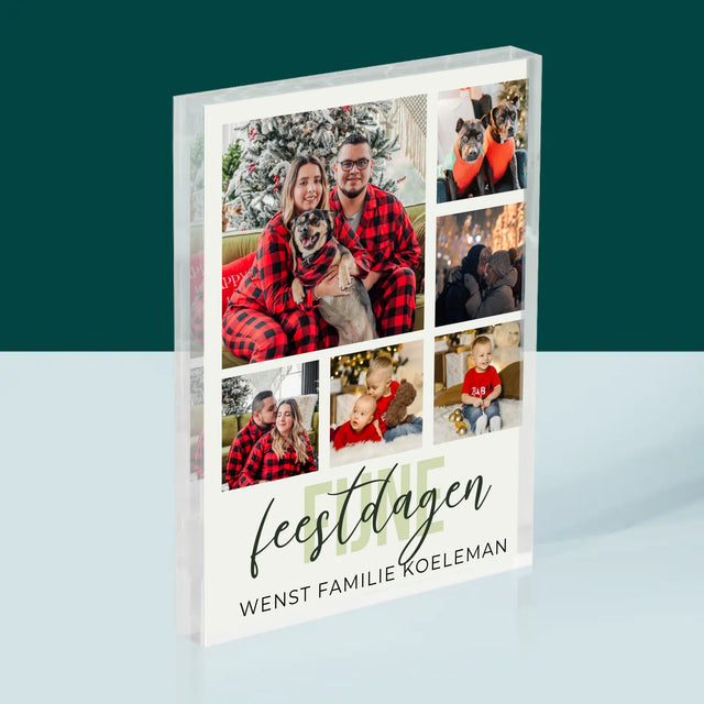 Fotocollage: Fijne Feestdagen - Acryl Blok
