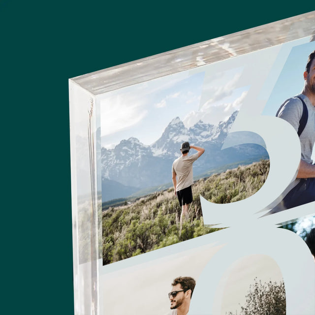 Fotocollage: 30 Jaar, Cijfer Foto'S - Acryl Blok