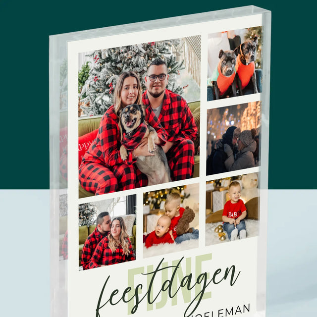 Fotocollage: Fijne Feestdagen - Acryl Blok