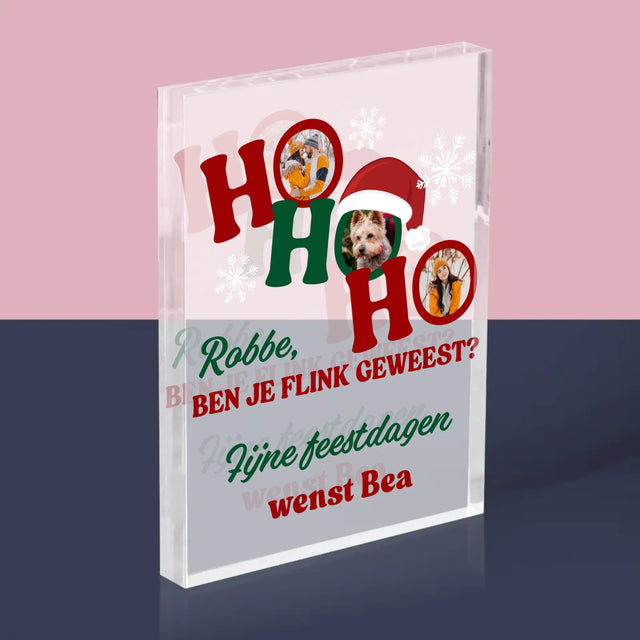 Fotocollage: Ho Ho Ho - Acryl Blok