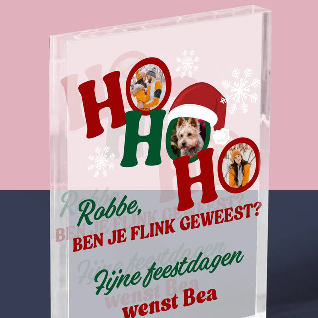 Fotocollage: Ho Ho Ho - Acryl Blok