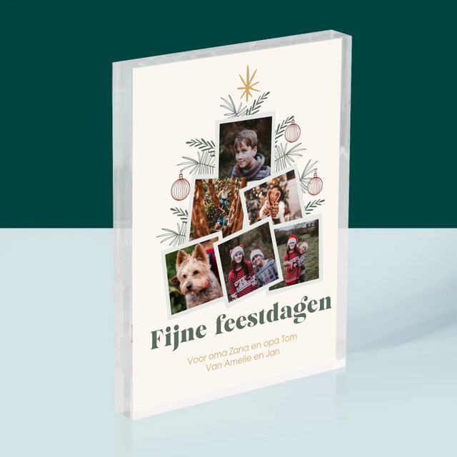 Fotocollage: Kerstboom - Acryl Blok