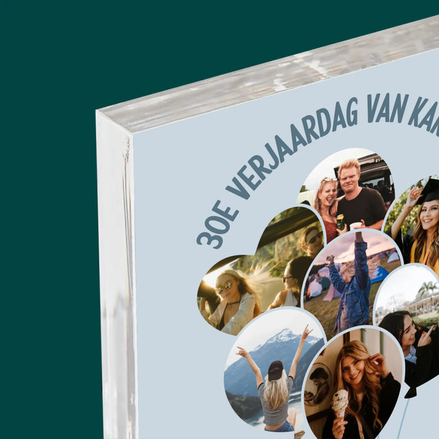 Vorm Van Foto'S: 30E Verjaardag Balonnen - Acryl Blok