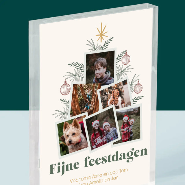 Fotocollage: Kerstboom - Acryl Blok
