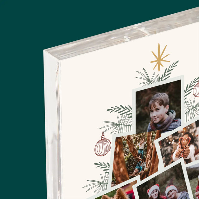 Fotocollage: Kerstboom - Acryl Blok