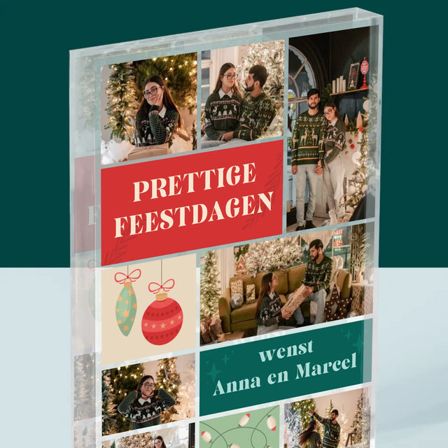 Fotocollage: Kerst Foto'S - Acryl Blok