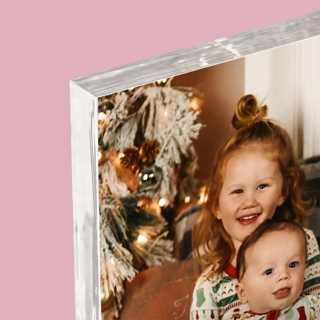 Foto En Handtekening: Prettige Feestdagen - Acryl Blok