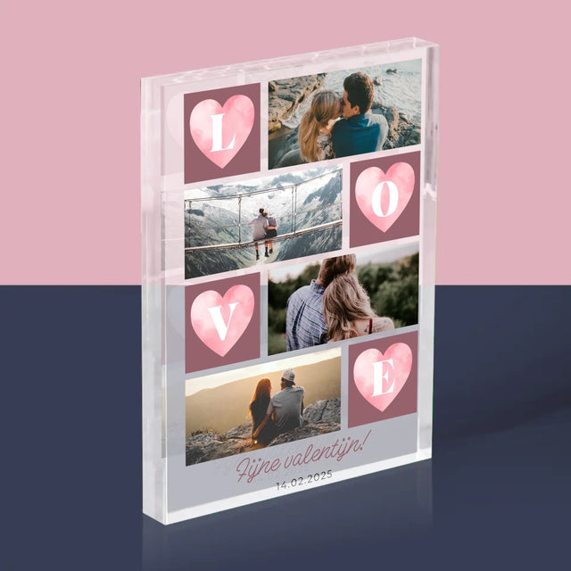 Fotocollage: Hartje Love - Acryl Blok