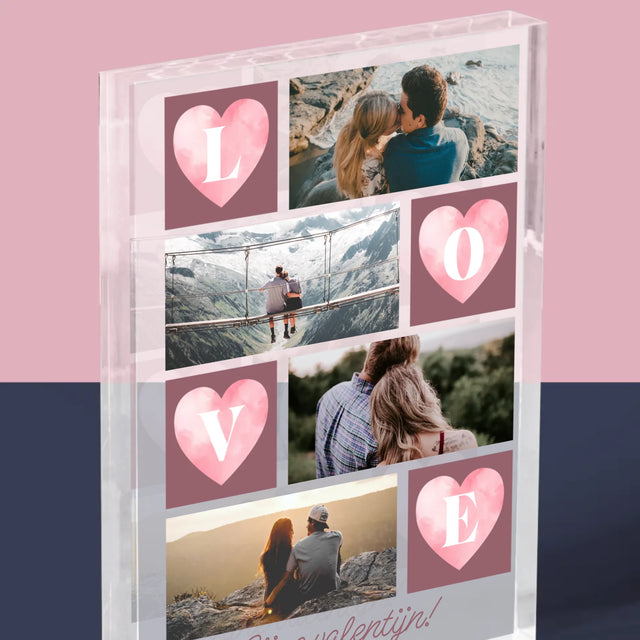 Fotocollage: Hartje Love - Acryl Blok