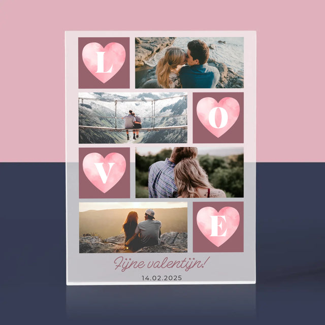 Fotocollage: Hartje Love - Acryl Blok