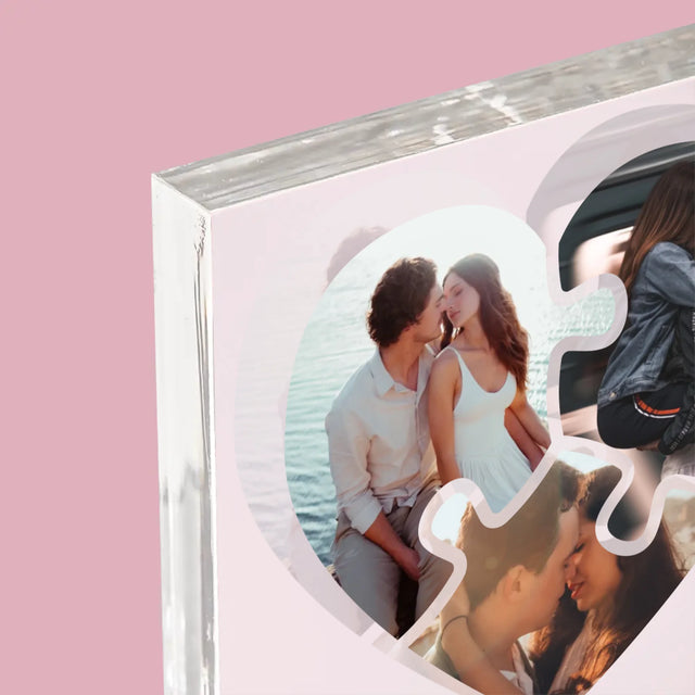 Fotocollage: Valentijn Puzzel - Acryl Blok