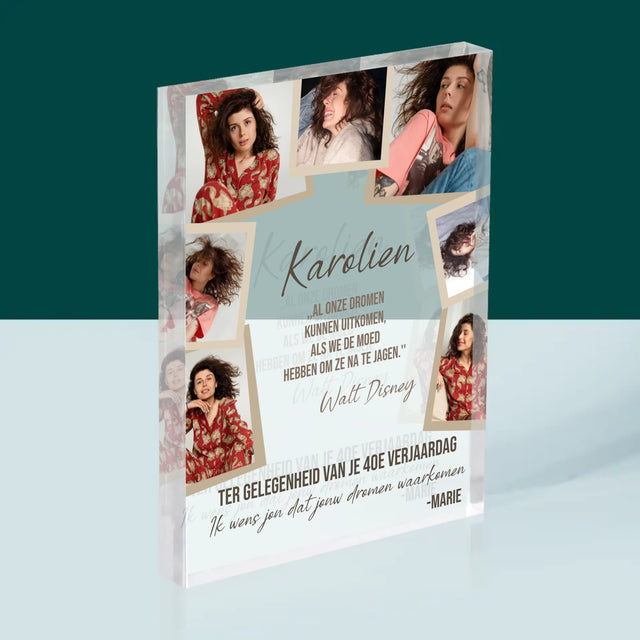 Fotocollage: Maak Je Dromen Waar - Acryl Blok