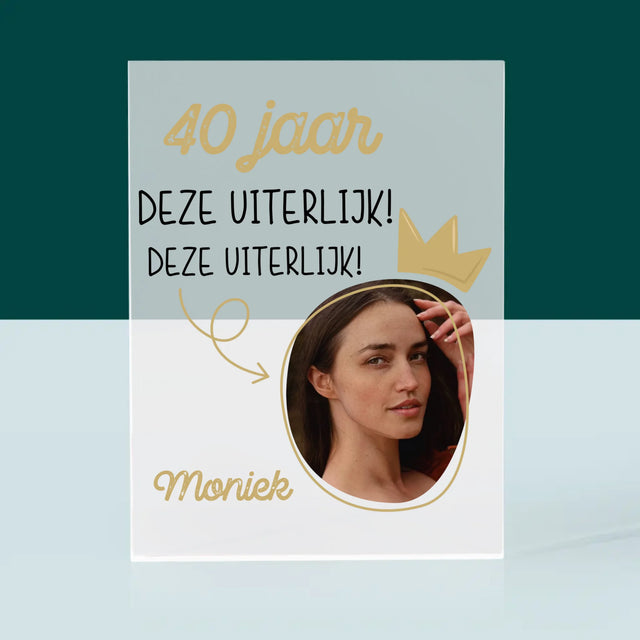 Foto En Handtekening: 40 Jaar Gewerkt Voor Deze Uiterlijk - Acryl Blok