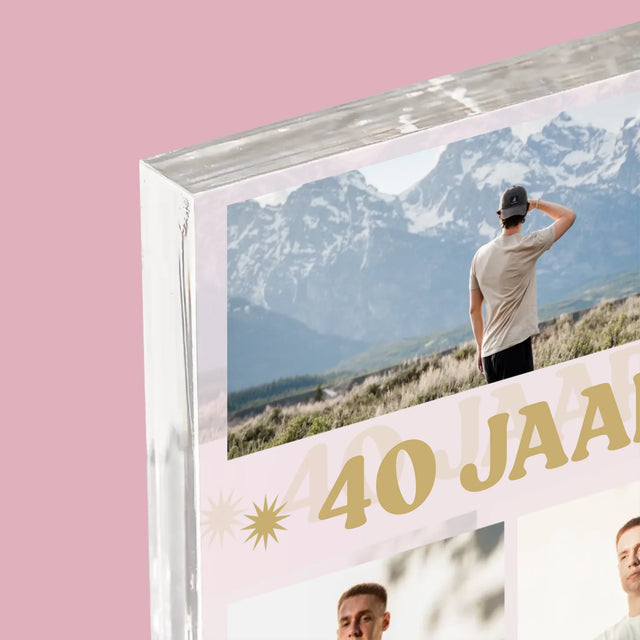 Fotocollage: 40 Jaar Lang Een Legende - Acryl Blok