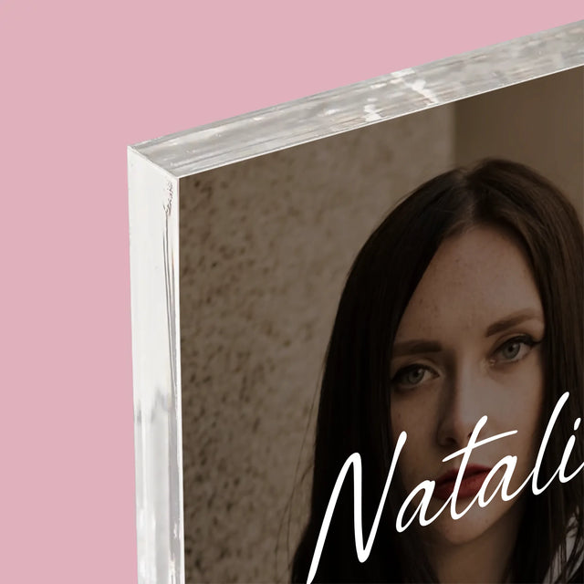 Foto En Handtekening: 40E Verjaardag, Gefeliciteerd - Acryl Blok