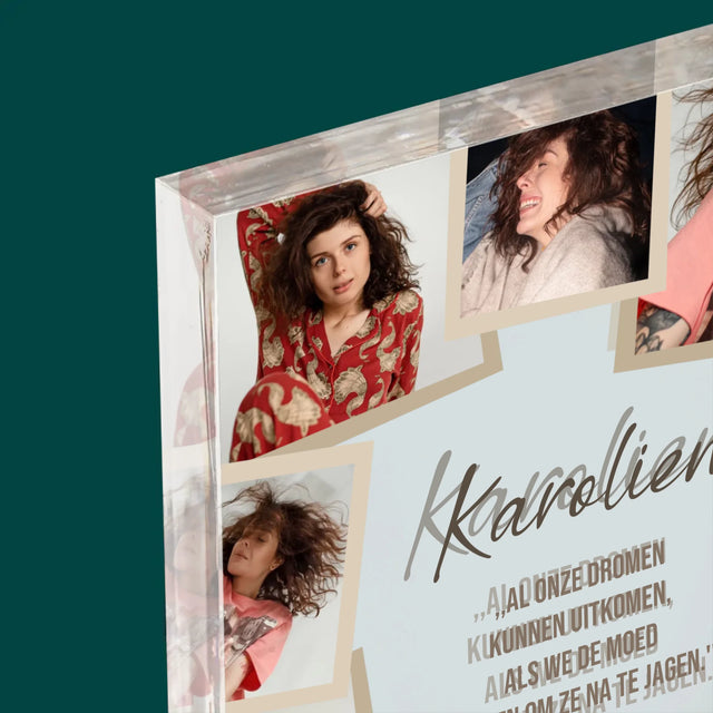 Fotocollage: Maak Je Dromen Waar - Acryl Blok