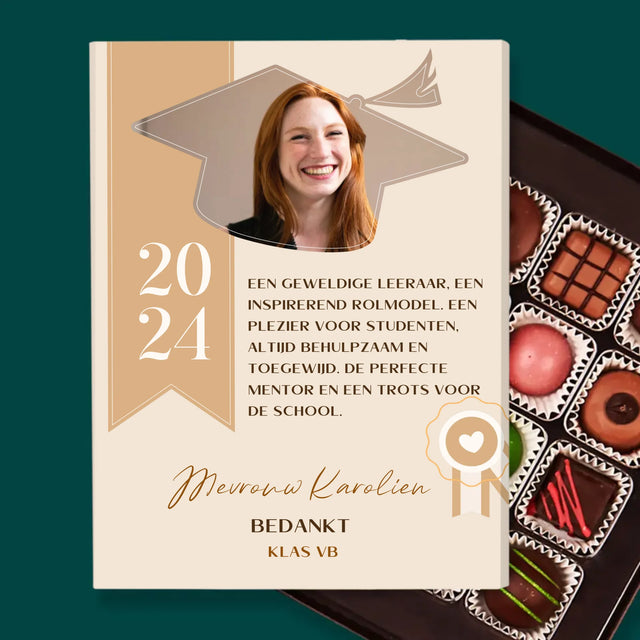 Foto En Handtekening: Diploma Voor De Leerkracht - Pralines