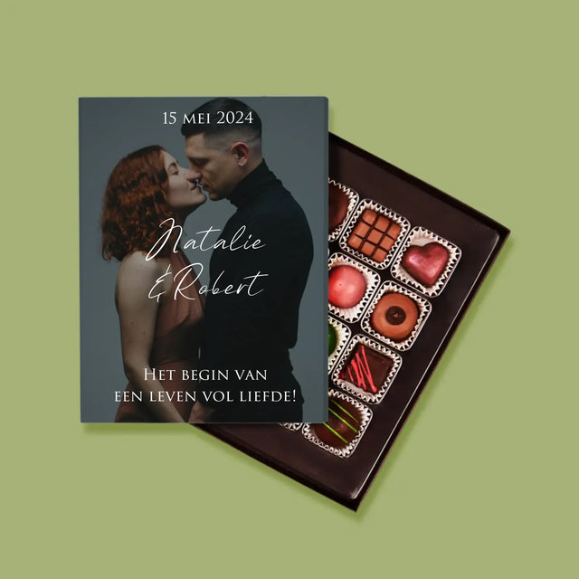 Foto En Handtekening: Trouwfoto Met Wensen - Pralines