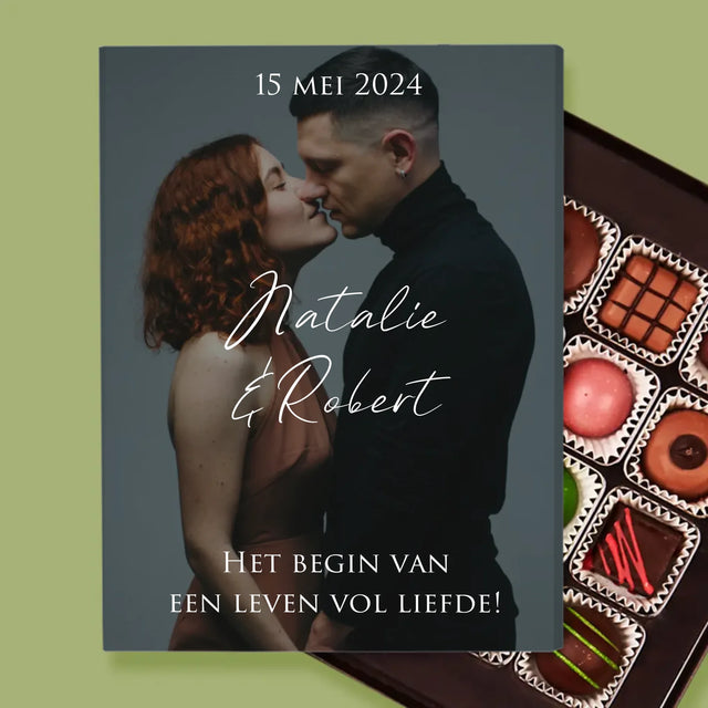 Foto En Handtekening: Trouwfoto Met Wensen - Pralines