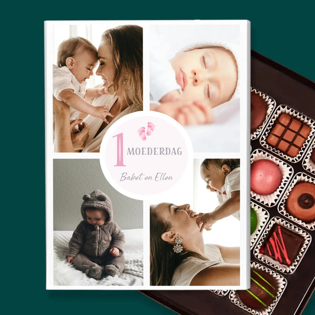 Fotocollage: Eerste Moederdag - Pralines