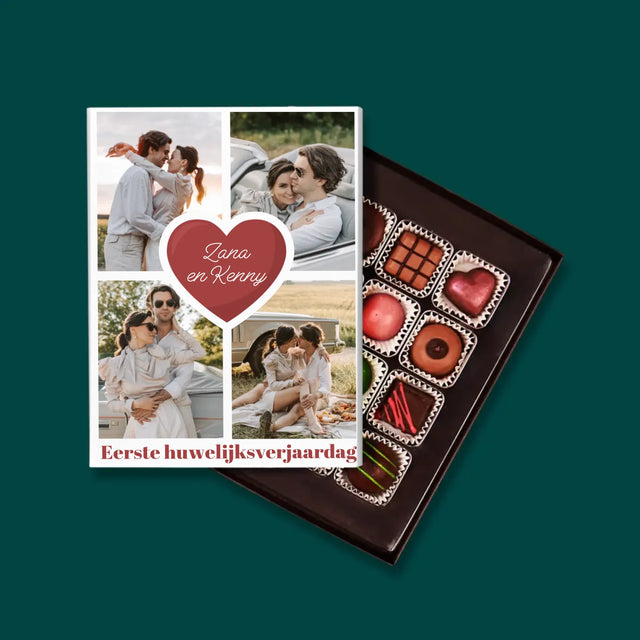 Fotocollage: 1 Jaar Samen - Pralines