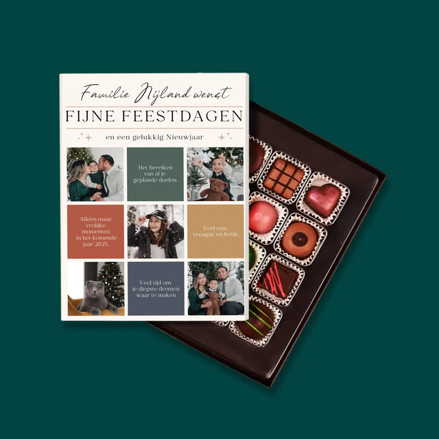 Fotocollage: Fijne Feestdagen, Wensen - Pralines
