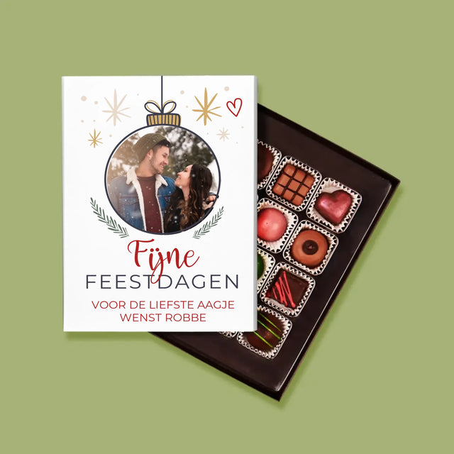 Foto En Handtekening: Fijne Feestdagen Kerstbal - Pralines