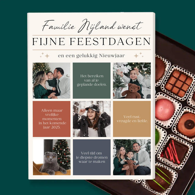Fotocollage: Fijne Feestdagen, Wensen - Pralines