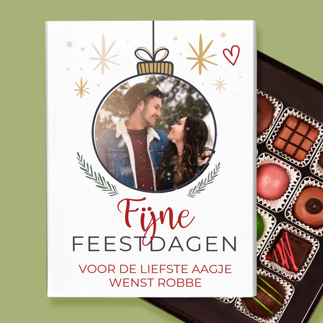 Foto En Handtekening: Fijne Feestdagen Kerstbal - Pralines