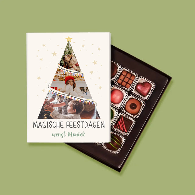 Fotocollage: Kerstboom, Magische Feestdagen - Pralines