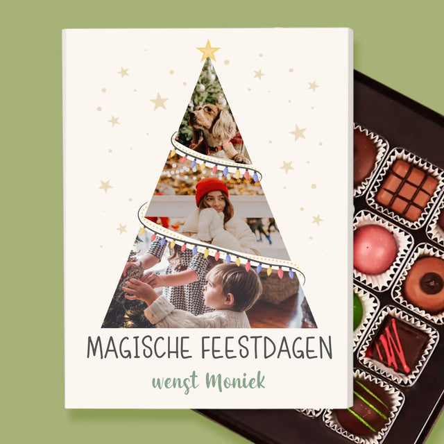 Fotocollage: Kerstboom, Magische Feestdagen - Pralines