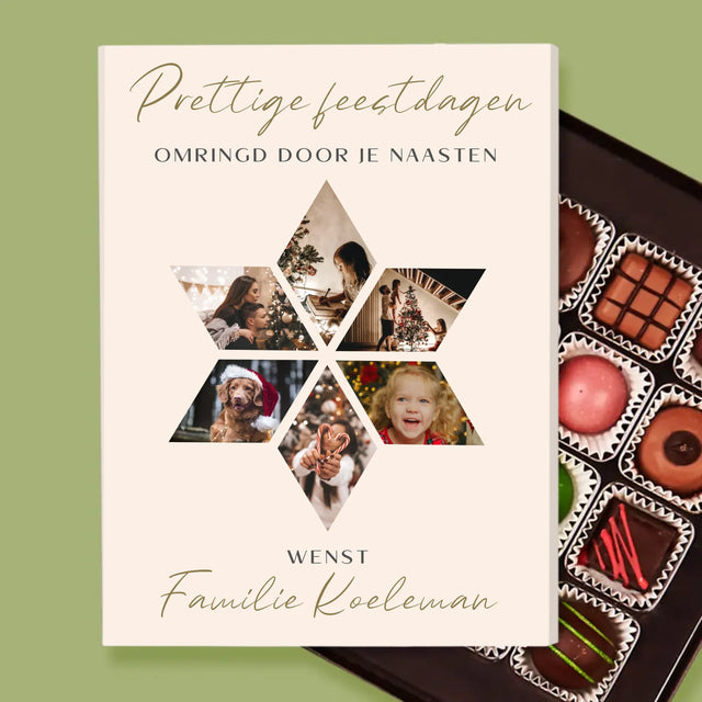 Fotocollage: Prachtige Feestdagen, Ster - Pralines