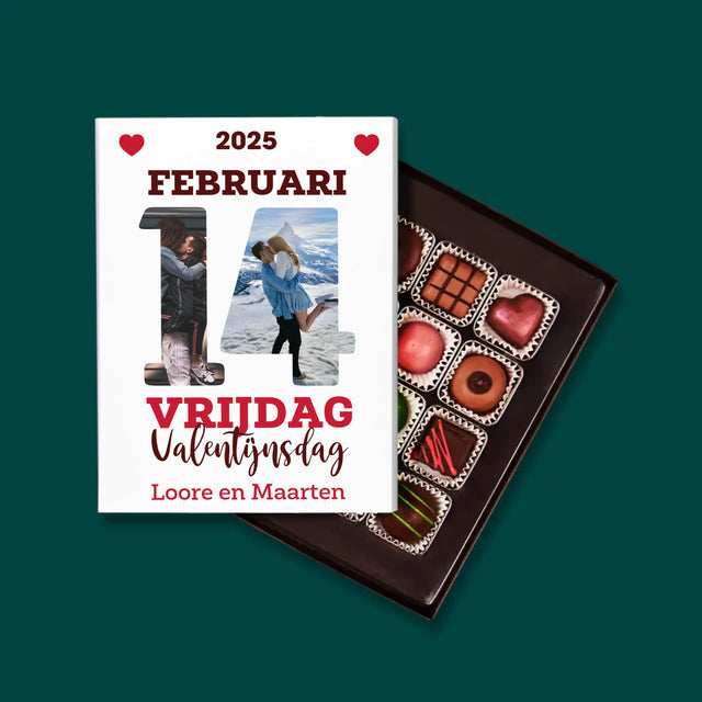 Woord Van Foto'S: Valentijnsdag Kalenderblad - Pralines