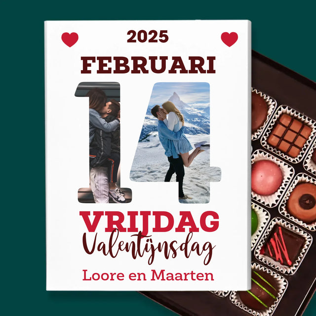 Woord Van Foto'S: Valentijnsdag Kalenderblad - Pralines
