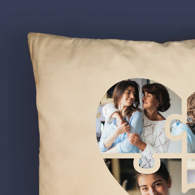 Fotocollage: Puzzel Hart, Voor Mama - Kussen
