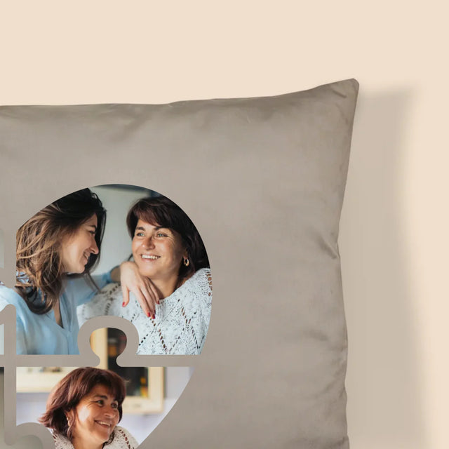 Fotocollage: Puzzel Hart, Voor Mama - Kussen