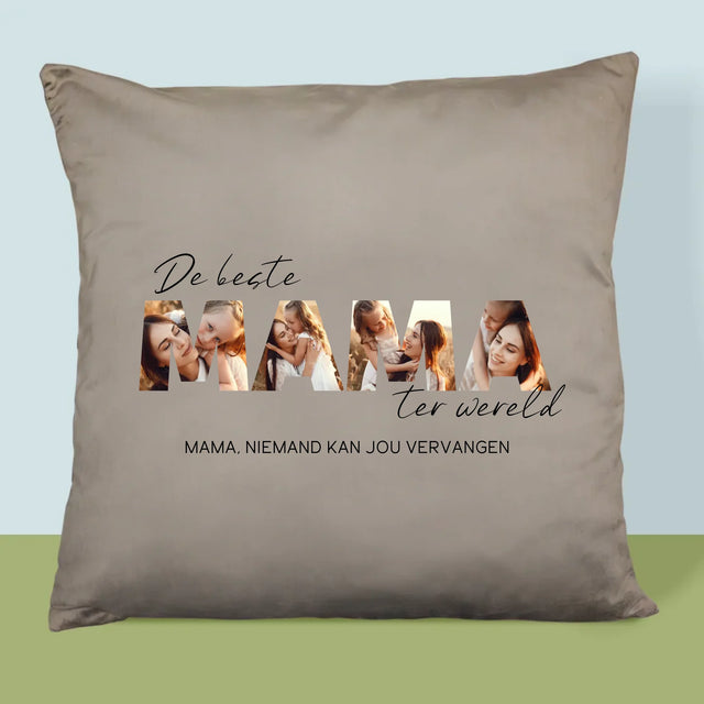 Woord Van Foto'S: Foto'S De Beste Mama Ter Wereld - Kussen