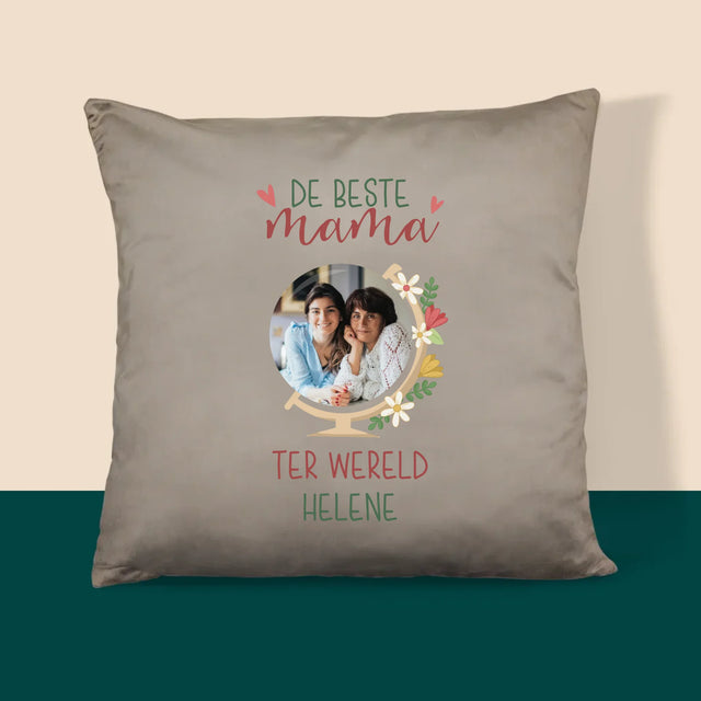 Foto En Handtekening: De Beste Mama Ter Wereld - Kussen